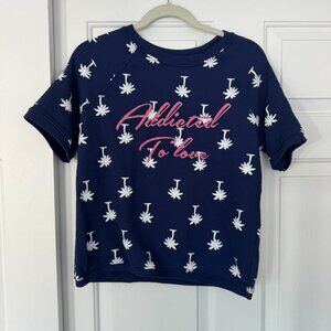 NWOT Zoe Karssen Addicted To Love Short Sleeve Sweatshirt